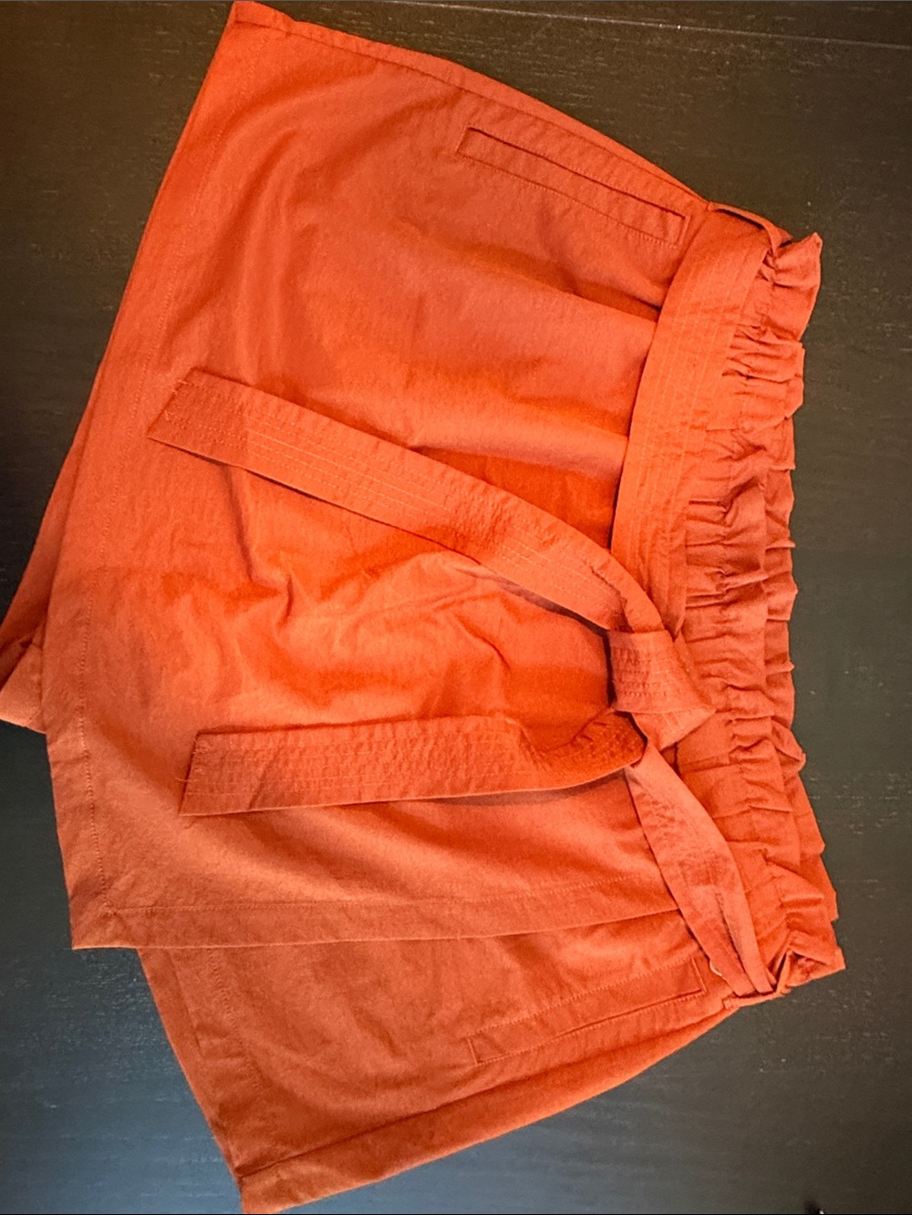 CALIA by Carrie Underwood Rust Paperbag Waist Skort with Self-Tie - Picture 4 of 8